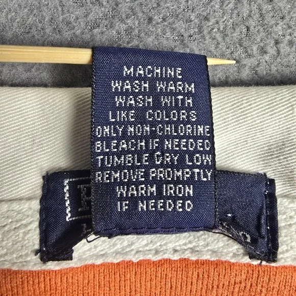 Polo Ralph Lauren Rugby Shirt Mens Small Orange Green Navy Striped Long Sleeve - Picture 7 of 11